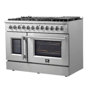 FORNO Galiano 48" Freestanding French Door Series Dual Fuel Range, FFSGS6356-48 FORNO