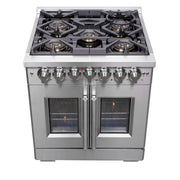 FORNO Capriasca 30" Freestanding French Door Dual Fuel Range, FFSGS6387-30 FORNO