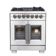 FORNO Capriasca 30" Freestanding French Door Dual Fuel Range, FFSGS6387-30 FORNO