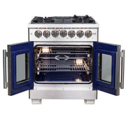 FORNO Capriasca 30" Freestanding French Door Dual Fuel Range, FFSGS6387-30 FORNO