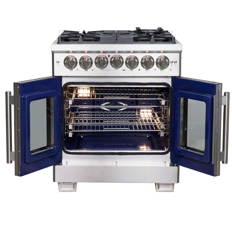 FORNO Capriasca 30" Freestanding French Door Dual Fuel Range, FFSGS6387-30 FORNO