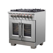 FORNO Capriasca 30" Freestanding French Door Dual Fuel Range, FFSGS6387-30 FORNO