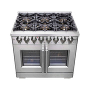 FORNO Capriasca 36" Freestanding French Door Dual Fuel Range, FFSGS6387-36 FORNO