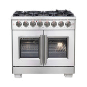 FORNO Capriasca 36" Freestanding French Door Dual Fuel Range, FFSGS6387-36 FORNO