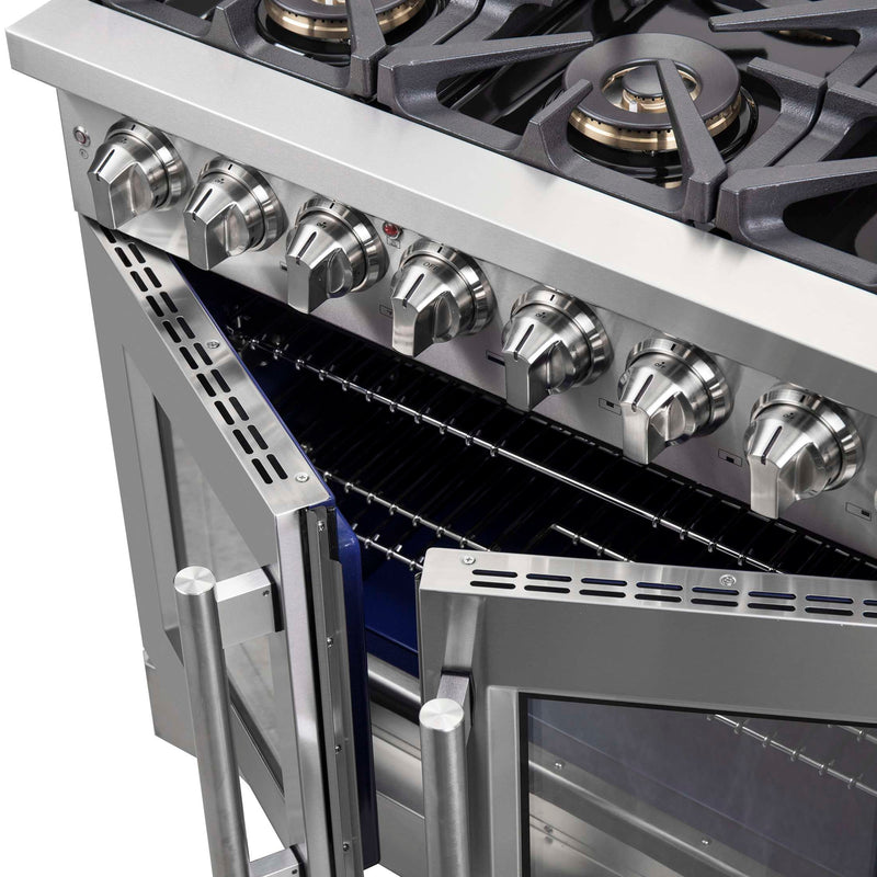 FORNO Capriasca 36" Freestanding French Door Dual Fuel Range, FFSGS6387-36 FORNO