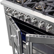 FORNO Capriasca 36" Freestanding French Door Dual Fuel Range, FFSGS6387-36 FORNO