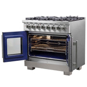FORNO Capriasca 36" Freestanding French Door Dual Fuel Range, FFSGS6387-36 FORNO