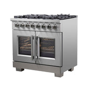 FORNO Capriasca 36" Freestanding French Door Dual Fuel Range, FFSGS6387-36 FORNO