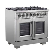 FORNO Capriasca 36" Freestanding French Door Dual Fuel Range, FFSGS6387-36 FORNO