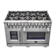 FORNO Capriasca 48" Freestanding French Door Dual Fuel Range, FFSGS6387-48 FORNO