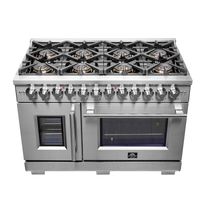 FORNO Capriasca 48" Freestanding French Door Dual Fuel Range, FFSGS6387-48 FORNO
