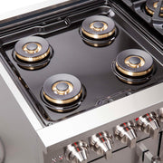 FORNO Capriasca 48" Freestanding French Door Dual Fuel Range, FFSGS6387-48 FORNO