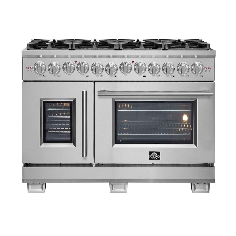 FORNO Capriasca 48" Freestanding French Door Dual Fuel Range, FFSGS6387-48 FORNO