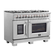 FORNO Capriasca 48" Freestanding French Door Dual Fuel Range, FFSGS6387-48 FORNO