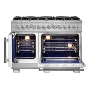 FORNO Capriasca 48" Freestanding French Door Dual Fuel Range, FFSGS6387-48 FORNO