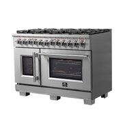 FORNO Capriasca 48" Freestanding French Door Dual Fuel Range, FFSGS6387-48 FORNO