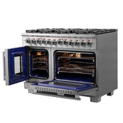 FORNO Capriasca 48" Freestanding French Door Dual Fuel Range, FFSGS6387-48 FORNO