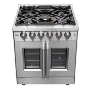 FORNO Massimo 30" French Door Gas Range, FFSGS6439-30 FORNO