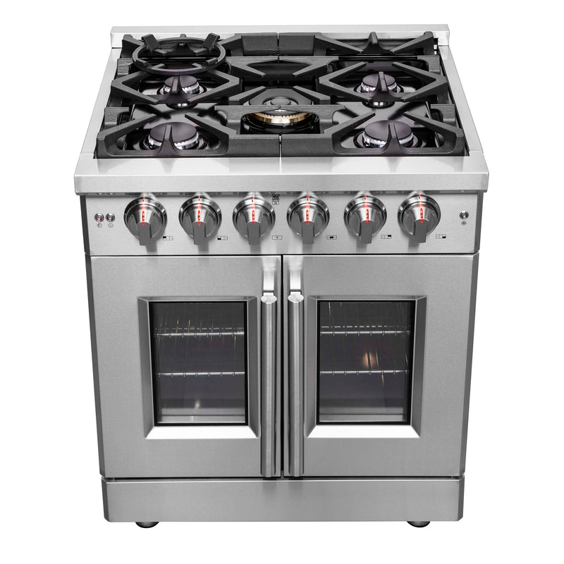 FORNO Massimo 30" French Door Gas Range, FFSGS6439-30 FORNO