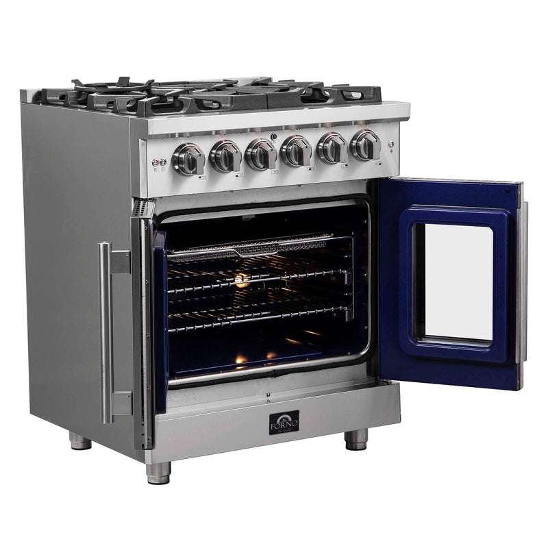 FORNO Massimo 30" French Door Gas Range, FFSGS6439-30 FORNO