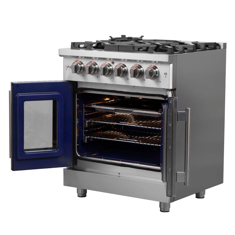 FORNO Massimo 30" French Door Gas Range, FFSGS6439-30 FORNO