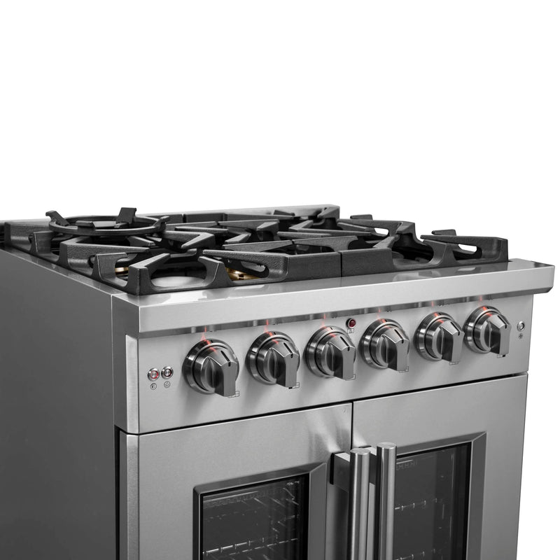 FORNO Massimo 30" French Door Gas Range, FFSGS6439-30 FORNO