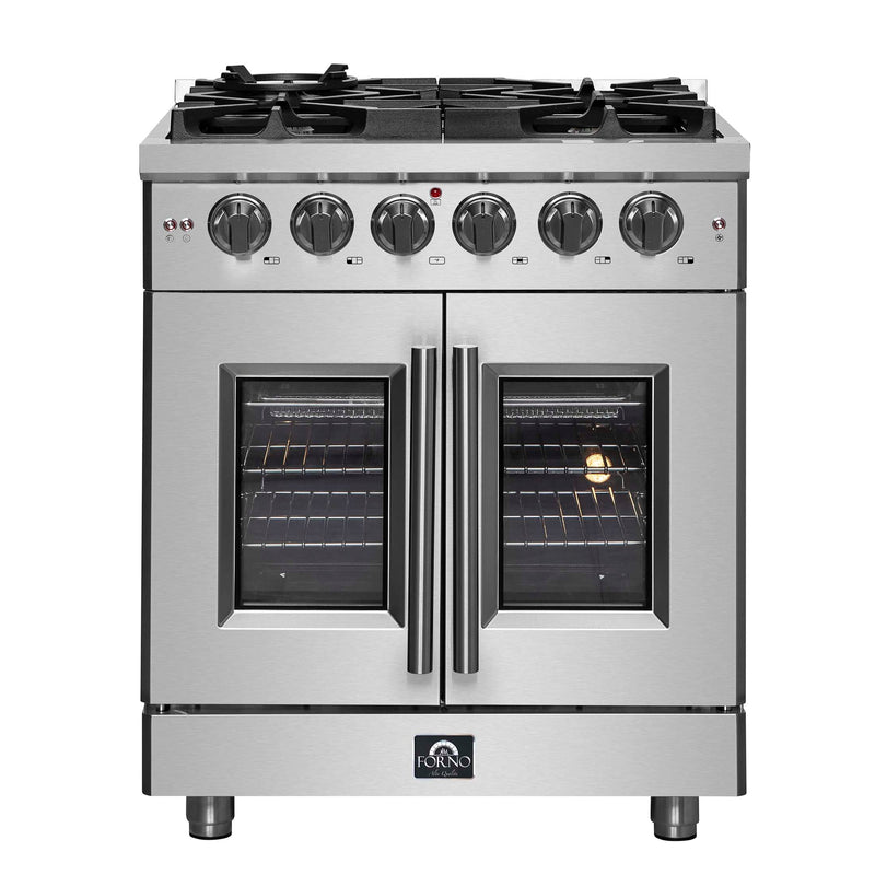 FORNO Massimo 30" French Door Gas Range, FFSGS6439-30 FORNO