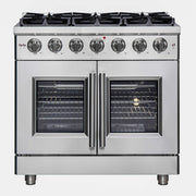 FORNO Massimo 36" Freestanding French Door Gas Range, FFSGS6439-36 FORNO
