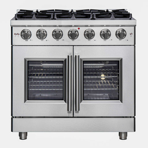 FORNO Massimo 36" Freestanding French Door Gas Range, FFSGS6439-36 FORNO