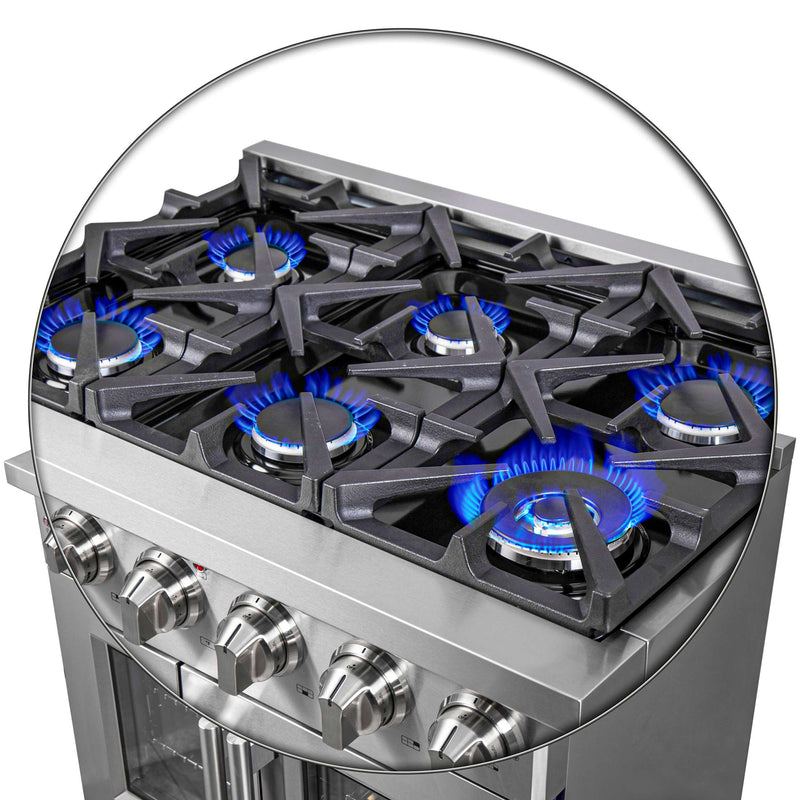FORNO Massimo 36" Freestanding French Door Gas Range, FFSGS6439-36 FORNO
