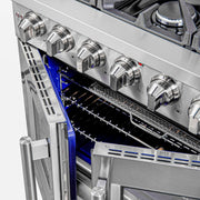 FORNO Massimo 36" Freestanding French Door Gas Range, FFSGS6439-36 FORNO