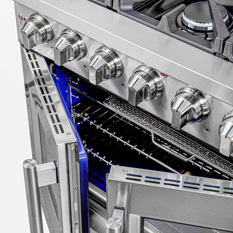 FORNO Massimo 36" Freestanding French Door Gas Range, FFSGS6439-36 FORNO