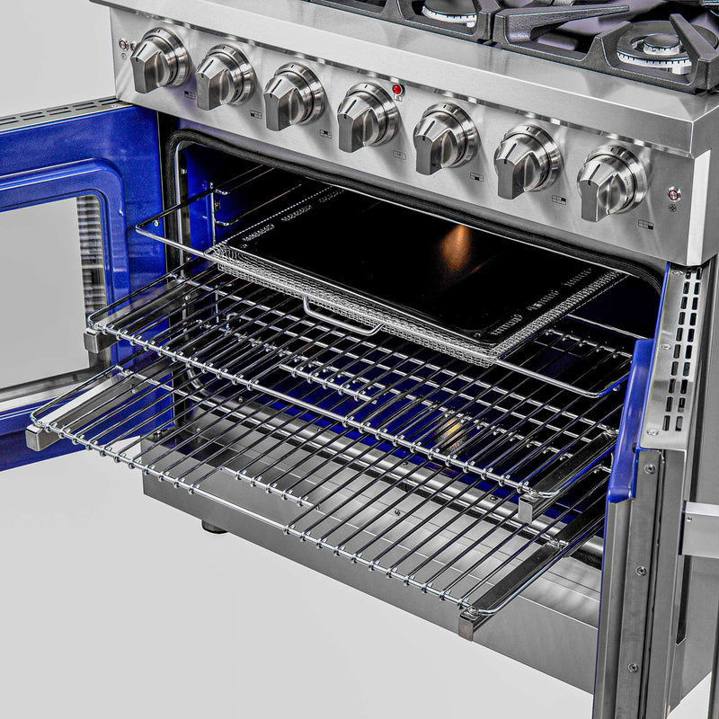 FORNO Massimo 36" Freestanding French Door Gas Range, FFSGS6439-36 FORNO