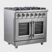 FORNO Massimo 36" Freestanding French Door Gas Range, FFSGS6439-36 FORNO