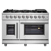FORNO Massimo 48" Freestanding French Door Gas Range, FFSGS6439-48 FORNO