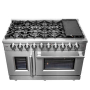 FORNO Massimo 48" Freestanding French Door Gas Range, FFSGS6439-48 FORNO