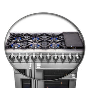 FORNO Massimo 48" Freestanding French Door Gas Range, FFSGS6439-48 FORNO