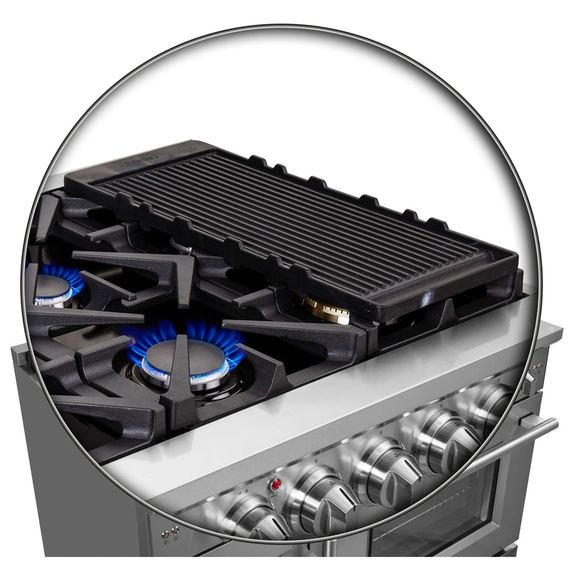 FORNO Massimo 48" Freestanding French Door Gas Range, FFSGS6439-48 FORNO