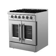 FORNO Galiano 30" Freestanding French Door Gas Range, FFSGS6444-30 FORNO