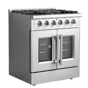 FORNO Galiano 30" Freestanding French Door Gas Range, FFSGS6444-30 FORNO
