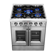 FORNO Galiano 30" Freestanding French Door Gas Range, FFSGS6444-30 FORNO