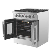 FORNO Galiano 30" Freestanding French Door Gas Range, FFSGS6444-30 FORNO