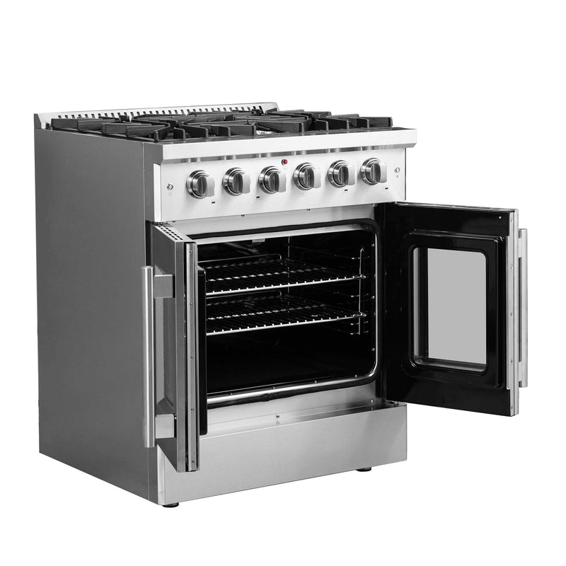FORNO Galiano 30" Freestanding French Door Gas Range, FFSGS6444-30 FORNO