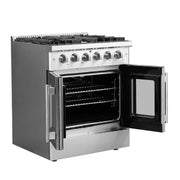 FORNO Galiano 30" Freestanding French Door Gas Range, FFSGS6444-30 FORNO