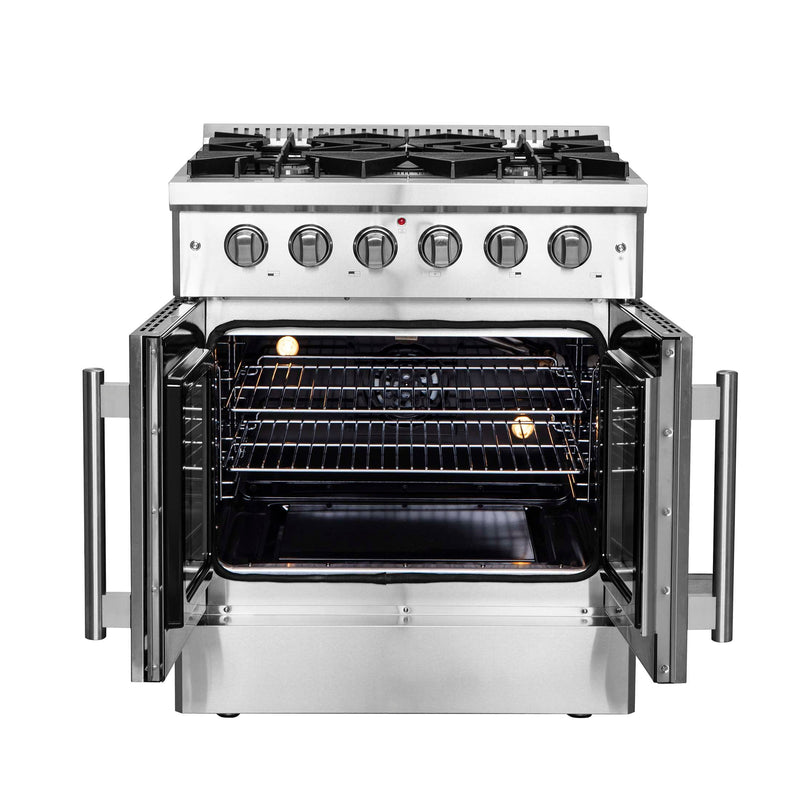 FORNO Galiano 30" Freestanding French Door Gas Range, FFSGS6444-30 FORNO