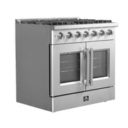 FORNO Galiano 36" Freestanding French Door Gas Range, FFSGS6444-36 FORNO