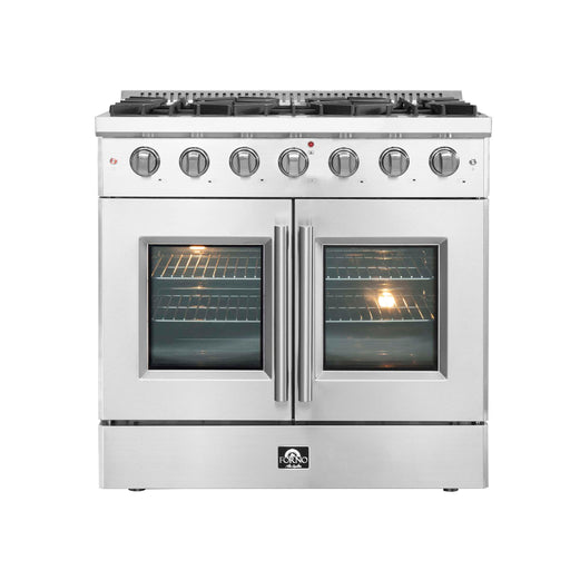 FORNO Galiano 36" Freestanding French Door Gas Range, FFSGS6444-36 FORNO