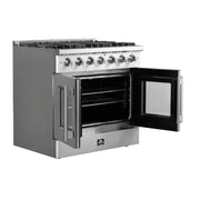 FORNO Galiano 36" Freestanding French Door Gas Range, FFSGS6444-36 FORNO