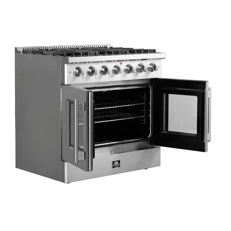 FORNO Galiano 36" Freestanding French Door Gas Range, FFSGS6444-36 FORNO