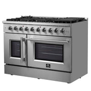 FORNO Galiano 48" Freestanding French Door Gas Range, FFSGS6444-48 FORNO